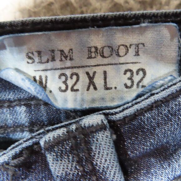 T K Axel Jeans Mens 32x32 Blue Slim Bootcut Dark Wash Cotton Denim Flap Pockets - Picture 6 of 13